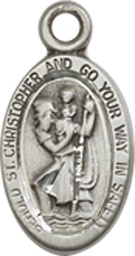 [4121CSS] Sterling Silver Saint Christopher Medal