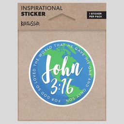 [STCK101] Sticker - John 3:16 World