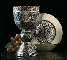 [2332] Tassilo Chalice/Paten, Fire Enameled