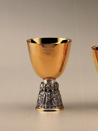 [2923-CG] Chalice and paten, brass two tone