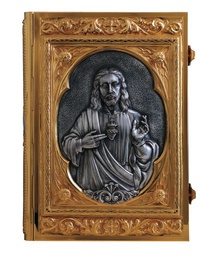 [3500-2TONE] Gold/Silver Sacred Heart Gospel Book Cov