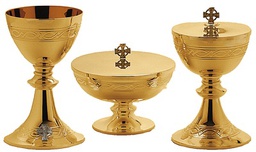 [5201] 8" Ciborium W/ 4 5/8" Cup. Brss. Gp, Gl