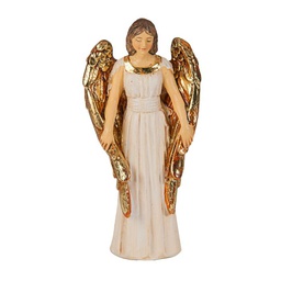 [HI-1735-350] 4&quot; Cold Cast Resin Hand Painted Statue Of Guardian Angel