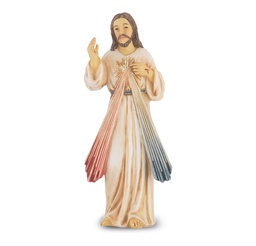 [HI-1735-123] 4&quot; Cold Cast Resin Hand Painted Statue of Divine Mercy 