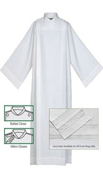 Poly/Cotton Front Wrap Alb with Inserts