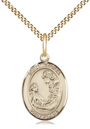 [8016GF/18G] 14kt Gold Filled Saint Cecilia Pendant on a 18 inch Gold Plate Light Curb chain