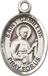 [9019SS] Sterling Silver Saint Camillus of Lellis Medal