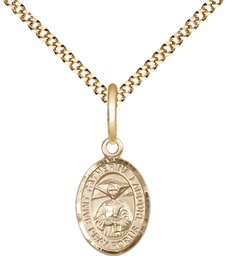 [9021GF/18G] 14kt Gold Filled Saint Catherine Laboure Pendant on a 18 inch Gold Plate Light Curb chain