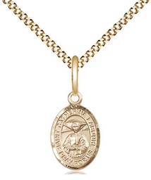 [9021GF/18G] 14kt Gold Filled Saint Catherine Laboure Pendant on a 18 inch Gold Plate Light Curb chain