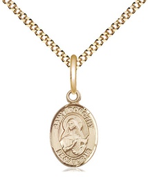 [9023GF/18G] 14kt Gold Filled Saint Dorothy Pendant on a 18 inch Gold Plate Light Curb chain