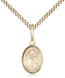 [9025GF/18G] 14kt Gold Filled Saint Dennis Pendant on a 18 inch Gold Plate Light Curb chain