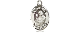 [9028SS] Sterling Silver Saint Clare of Assisi Medal