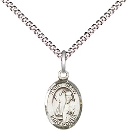 [9031SS/18S] Sterling Silver Saint Elmo Pendant on a 18 inch Light Rhodium Light Curb chain