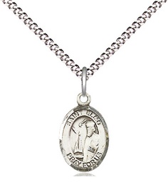 [9031SS/18S] Sterling Silver Saint Elmo Pendant on a 18 inch Light Rhodium Light Curb chain