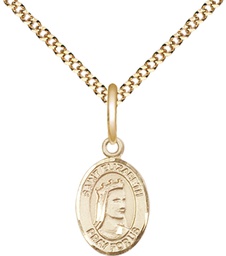 [9033GF/18G] 14kt Gold Filled Saint Elizabeth of Hungary Pendant on a 18 inch Gold Plate Light Curb chain