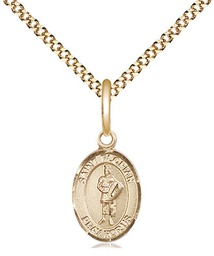 [9034GF/18G] 14kt Gold Filled Saint Florian Pendant on a 18 inch Gold Plate Light Curb chain