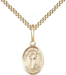 [9036GF/18G] 14kt Gold Filled Saint Francis of Assisi Pendant on a 18 inch Gold Plate Light Curb chain