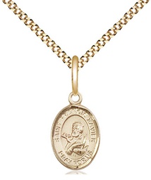 [9037GF/18G] 14kt Gold Filled Saint Francis Xavier Pendant on a 18 inch Gold Plate Light Curb chain