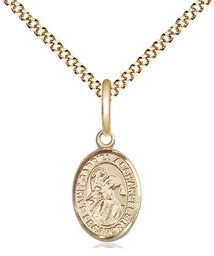 [9039GF/18G] 14kt Gold Filled Saint Gabriel the Archangel Pendant on a 18 inch Gold Plate Light Curb chain