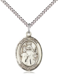 [8133SS/18S] Sterling Silver Maria Stein Pendant on a 18 inch Light Rhodium Light Curb chain