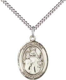 [8133SS/18S] Sterling Silver Maria Stein Pendant on a 18 inch Light Rhodium Light Curb chain