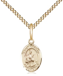 [9042GF/18G] 14kt Gold Filled Saint Gerard Majella Pendant on a 18 inch Gold Plate Light Curb chain