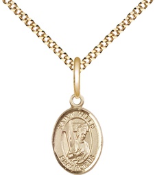 [9043GF/18G] 14kt Gold Filled Saint Helen Pendant on a 18 inch Gold Plate Light Curb chain