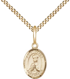 [9046GF/18G] 14kt Gold Filled Saint Henry II Pendant on a 18 inch Gold Plate Light Curb chain