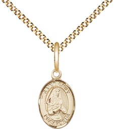 [9047GF/18G] 14kt Gold Filled Saint Emily de Vialar Pendant on a 18 inch Gold Plate Light Curb chain