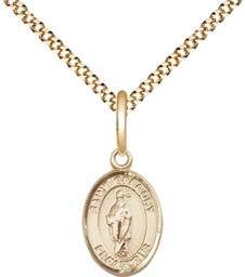 [9048GF/18G] 14kt Gold Filled Saint Gregory the Great Pendant on a 18 inch Gold Plate Light Curb chain