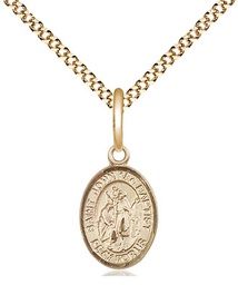 [9054GF/18G] 14kt Gold Filled Saint John the Baptist Pendant on a 18 inch Gold Plate Light Curb chain