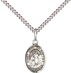 [9054SS/18S] Sterling Silver Saint John the Baptist Pendant on a 18 inch Light Rhodium Light Curb chain
