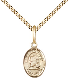 [9055GF/18G] 14kt Gold Filled Saint John Bosco Pendant on a 18 inch Gold Plate Light Curb chain