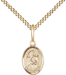 [9062GF/18G] 14kt Gold Filled Saint Kevin Pendant on a 18 inch Gold Plate Light Curb chain