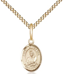 [9063GF/18G] 14kt Gold Filled Saint Lawrence Pendant on a 18 inch Gold Plate Light Curb chain