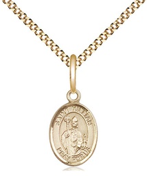 [9067GF/18G] 14kt Gold Filled Saint Kilian Pendant on a 18 inch Gold Plate Light Curb chain