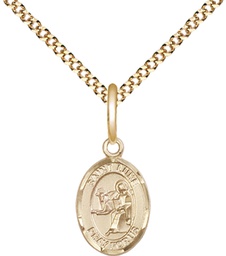 [9068GF/18G] 14kt Gold Filled Saint Luke the Apostle Pendant on a 18 inch Gold Plate Light Curb chain