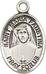 [9069SS] Sterling Silver Saint Maria Faustina Medal