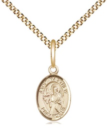 [9074GF/18G] 14kt Gold Filled Saint Matthew the Apostle Pendant on a 18 inch Gold Plate Light Curb chain