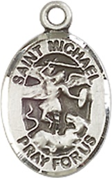 [9076SS] Sterling Silver Saint Michael the Archangel Medal