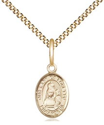 [9082GF/18G] 14kt Gold Filled Our Lady of Loretto Pendant on a 18 inch Gold Plate Light Curb chain