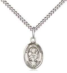 [9091SS/18S] Sterling Silver Saint Raymond Nonnatus Pendant on a 18 inch Light Rhodium Light Curb chain