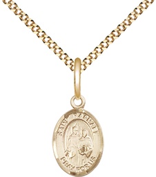 [9092GF/18G] 14kt Gold Filled Saint Raphael the Archangel Pendant on a 18 inch Gold Plate Light Curb chain