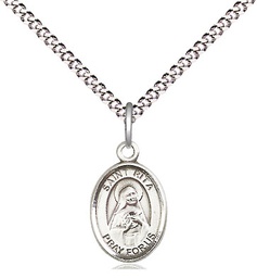 [9094SS/18S] Sterling Silver Saint Rita of Cascia Pendant on a 18 inch Light Rhodium Light Curb chain