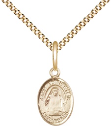 [9103GF/18G] 14kt Gold Filled Saint Edith Stein Pendant on a 18 inch Gold Plate Light Curb chain