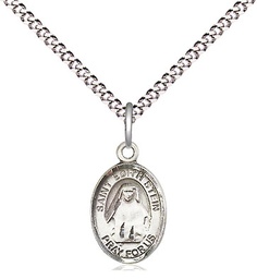 [9103SS/18S] Sterling Silver Saint Edith Stein Pendant on a 18 inch Light Rhodium Light Curb chain