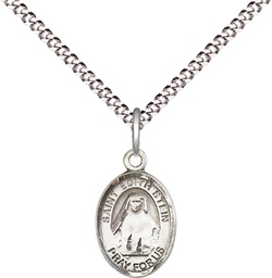 [9103SS/18S] Sterling Silver Saint Edith Stein Pendant on a 18 inch Light Rhodium Light Curb chain