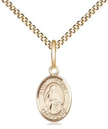 [9110GF/18G] 14kt Gold Filled Saint Veronica Pendant on a 18 inch Gold Plate Light Curb chain