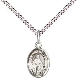 [9110SS/18S] Sterling Silver Saint Veronica Pendant on a 18 inch Light Rhodium Light Curb chain