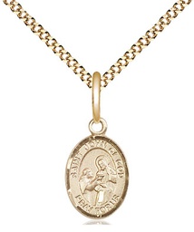 [9112GF/18G] 14kt Gold Filled Saint John of God Pendant on a 18 inch Gold Plate Light Curb chain